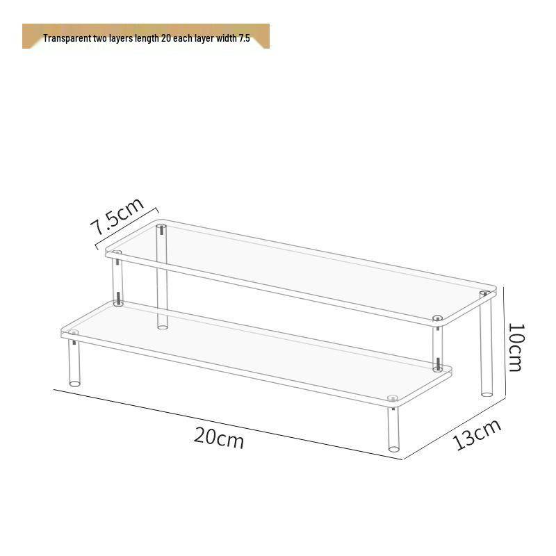 Dreistufiger Handdisplayständer aus Acryl für Pop-Mart-Puppen, Jasmine-Kosmetik, Geldbörsen und Schmuck 2-layer 20cm standard von Joom DACH