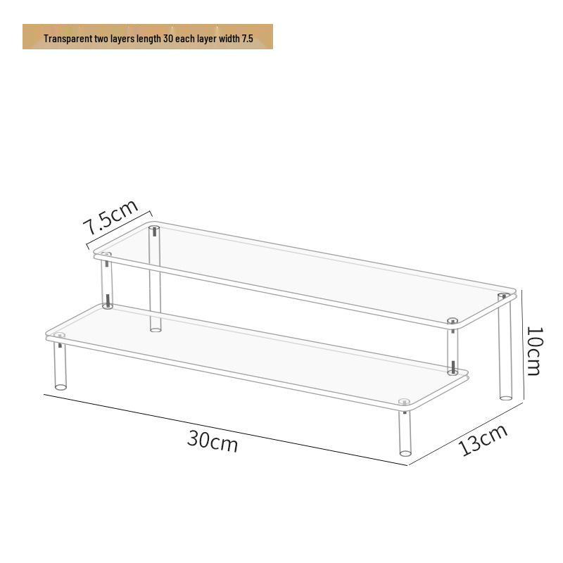 Dreistufiger Handdisplayständer aus Acryl für Pop-Mart-Puppen, Jasmine-Kosmetik, Geldbörsen und Schmuck 2-layer 30cm standard von Joom DACH