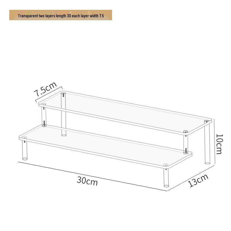Dreistufiger Handdisplayständer aus Acryl für Pop-Mart-Puppen, Jasmine-Kosmetik, Geldbörsen und Schmuck 2-layer 30cm standard von Joom DACH