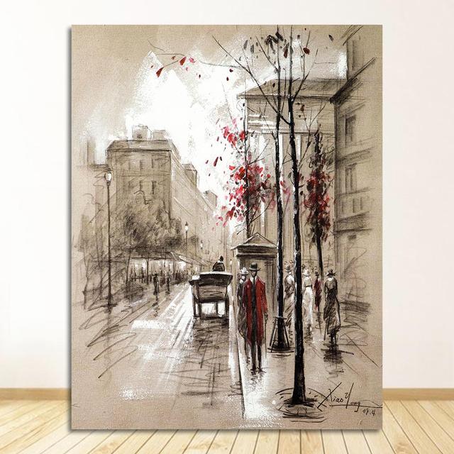 Drucke Poster 3 Stück Abstrakte Stadt Straße Landschaft Bilder Für Wohnzimmer Wand Kunst Rahmen Leinwand Gemälde Wohnkultur HD 60x90cm von Joom DACH