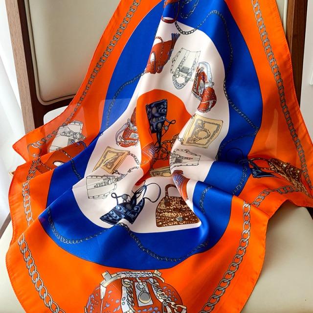 Drucken Platz Silk Schal Frauen Mode Satin Bandana Dame Schal Und Wrap Stirnband Tasche Schals Haar Band Halstuch Weibliche hijab von Joom DACH