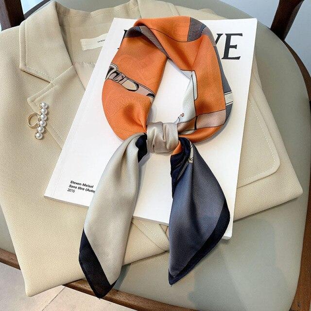 Drucken Platz Silk Schal Frauen Mode Satin Bandana Dame Schal Und Wrap Stirnband Tasche Schals Haar Band Halstuch Weibliche hijab von Joom DACH