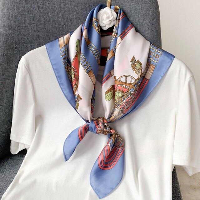 Drucken Platz Silk Schal Frauen Mode Satin Bandana Dame Schal Und Wrap Stirnband Tasche Schals Haar Band Halstuch Weibliche hijab von Joom DACH