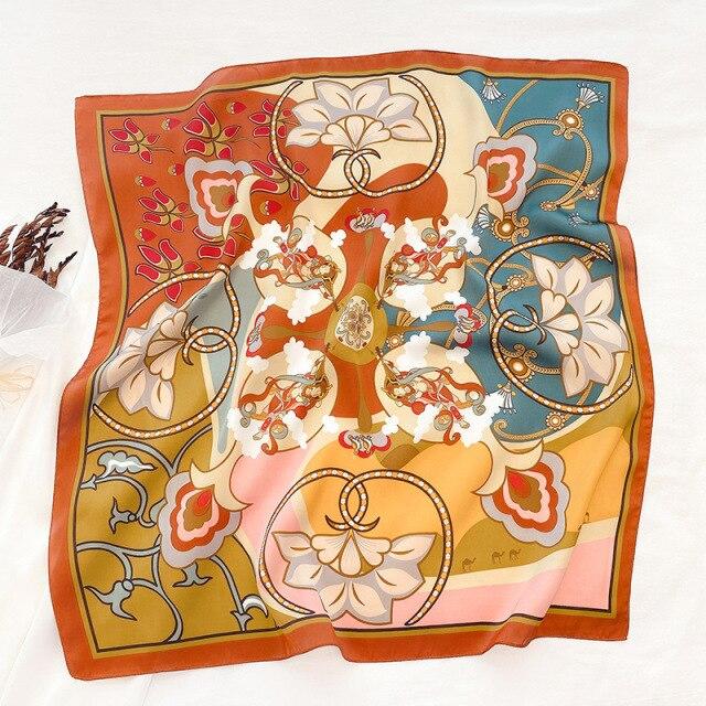 Drucken Platz Silk Schal Frauen Mode Satin Bandana Dame Schal Und Wrap Stirnband Tasche Schals Haar Band Halstuch Weibliche hijab von Joom DACH