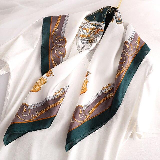 Drucken Platz Silk Schal Frauen Mode Satin Bandana Dame Schal Und Wrap Stirnband Tasche Schals Haar Band Halstuch Weibliche hijab von Joom DACH