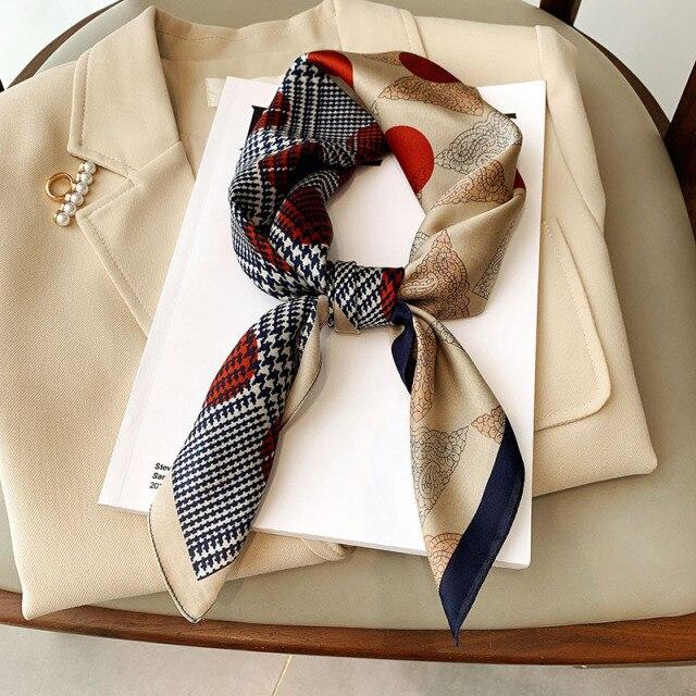 Drucken Platz Silk Schal Frauen Mode Satin Bandana Dame Schal Und Wrap Stirnband Tasche Schals Haar Band Halstuch Weibliche hijab von Joom DACH