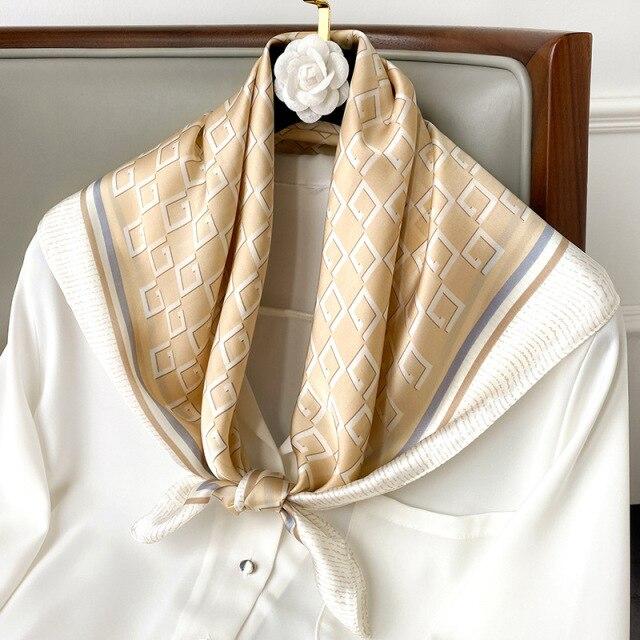 Drucken Platz Silk Schal Frauen Mode Satin Bandana Dame Schal Und Wrap Stirnband Tasche Schals Haar Band Halstuch Weibliche hijab von Joom DACH