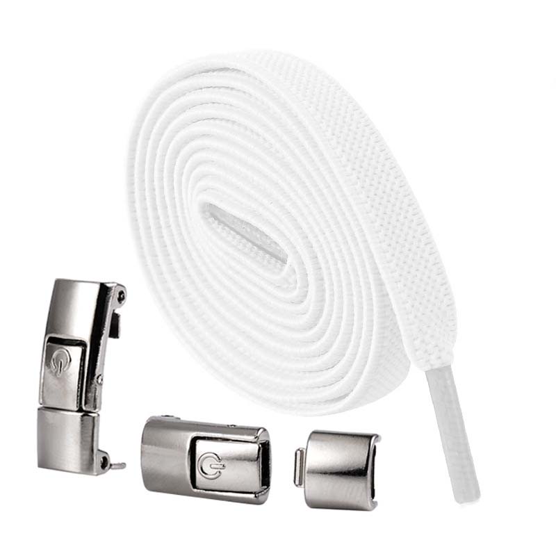 Druckverschluss-Schnürsenkel ohne Bänder, elastische Schnürsenkel, Sneaker, 8 mm, verbreitert, flach, ohne Binden, Schnürsenkel für Kinder und Erwachsene, Schnürsenkel für Schuhe weiß Druckverschluss-Schnürsenkel ohne Bänder, elastische Schnürsenkel, Sneaker, 8 mm, verbreitert, flach, ohne Binden, Schnürsenkel für Kinder und Erwachsene, Schnürsenkel für Schuhe weiß von Joom DACH