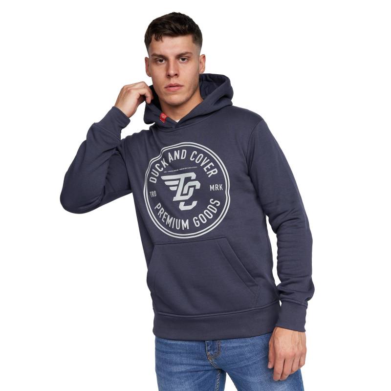 Duck And Cover Herren Addax Kapuzenpullover S dunkelblau von Joom DACH