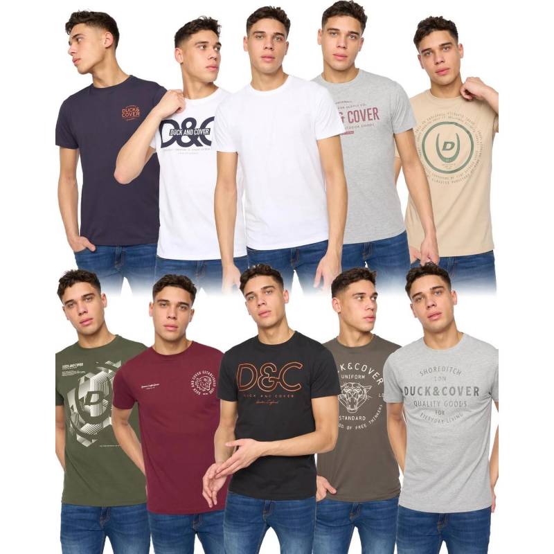Duck and Cover Herren Cheymore & Corsure T-Shirt (Packung mit 10) S schwarz von Joom DACH