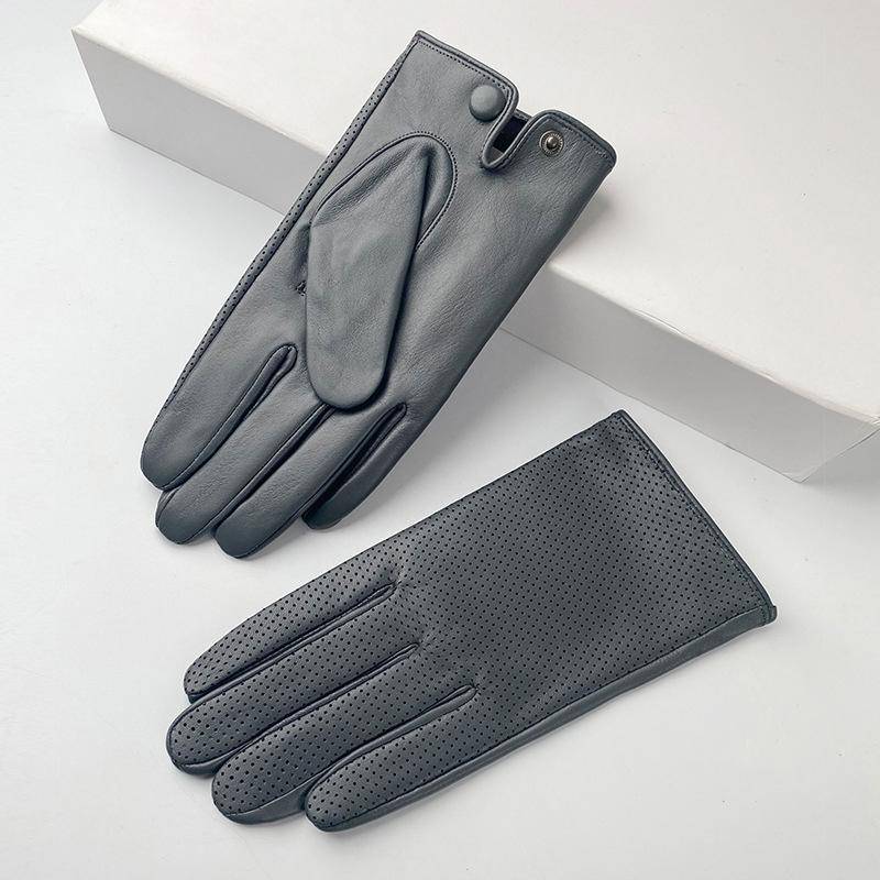 Dünne Handschuhe aus echtem Leder für Herren, atmungsaktiv, weich, modisch, klassisch, Ziegenleder, Herbst, ungefüttert, Touchscreen-Fahrhandschuhe XL von Joom DACH