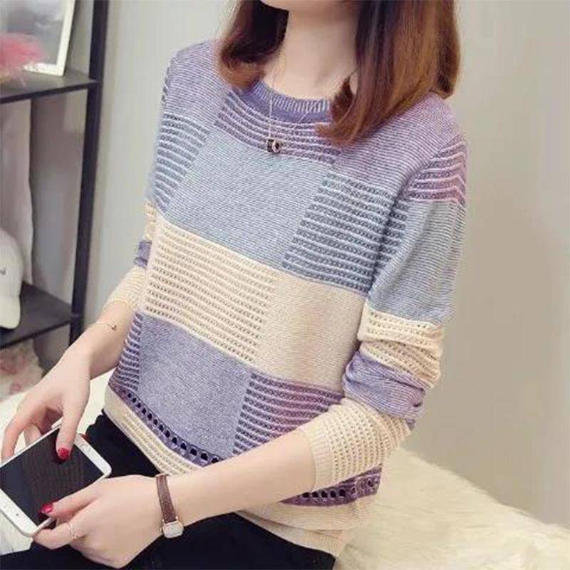 Dünne Hohl Stricken Pullover Frühling frauen Herbst Top Colorblock Lose Gestreiften Langarm Bodenbildung Kurzen Abschnitt L Dünne Hohl Stricken Pullover Frühling frauen Herbst Top Colorblock Lose Gestreiften Langarm Bodenbildung Kurzen Abschnitt L von Joom DACH