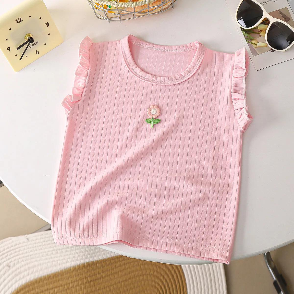 Dünnes Top Sommer Kinder und Mädchen ärmelloses Casual Weste T-Shirt 150 rosa von Joom DACH