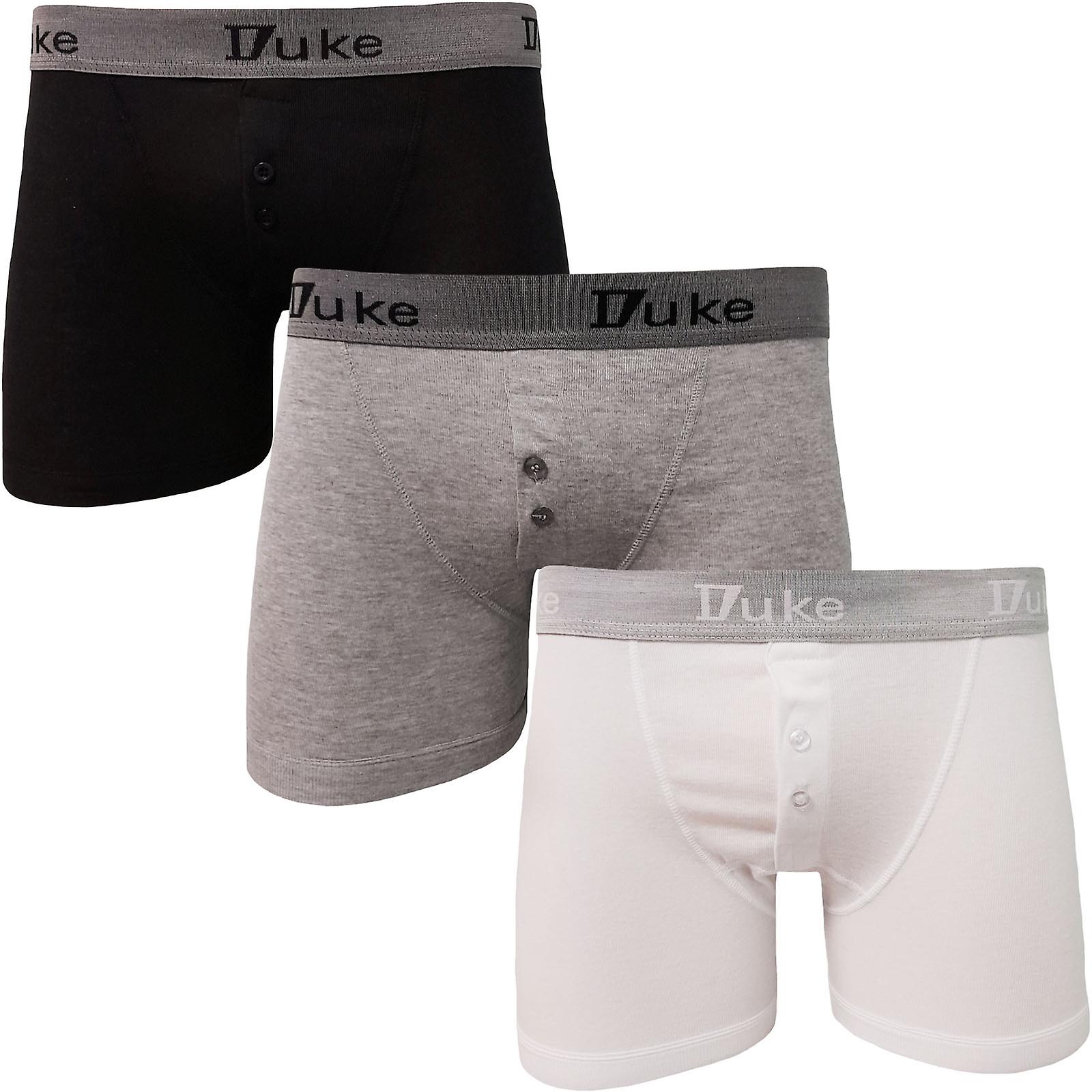 Duke London Fahrer-Boxershorts für Herren (Packung mit 3) Small weiß/schwarz von Joom DACH