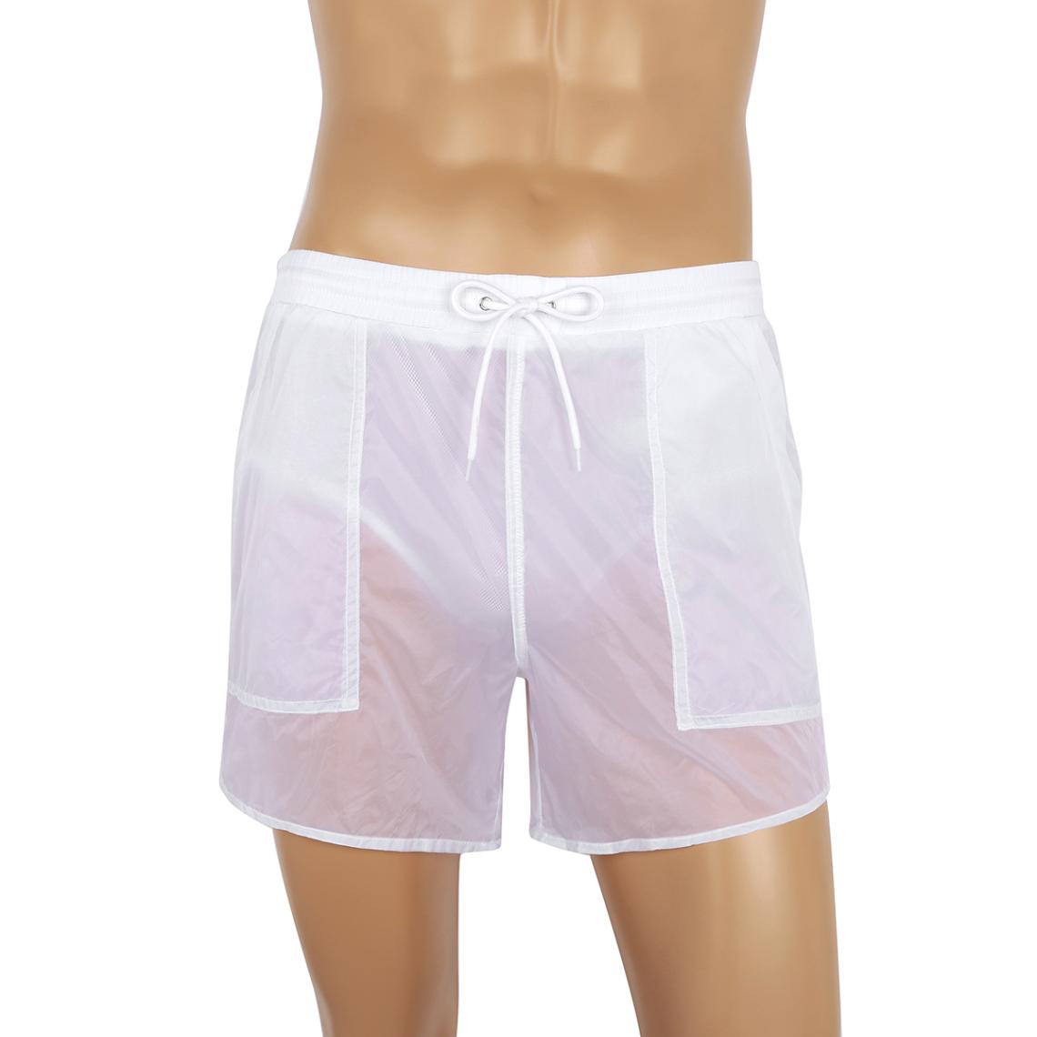 Durchsichtige Strandshorts mit Kordelzug für Herren, Badehose, Sommer-Boardhose L von Joom DACH