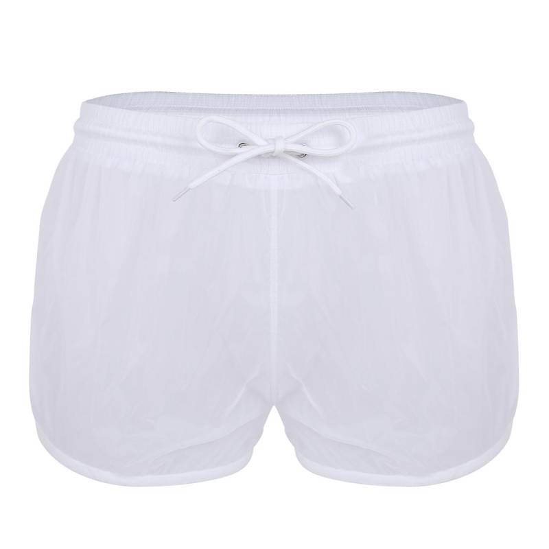 Durchsichtige elastische Badehose für Herren, Boardshorts, männliche Unterwäsche XL weiß von Joom DACH