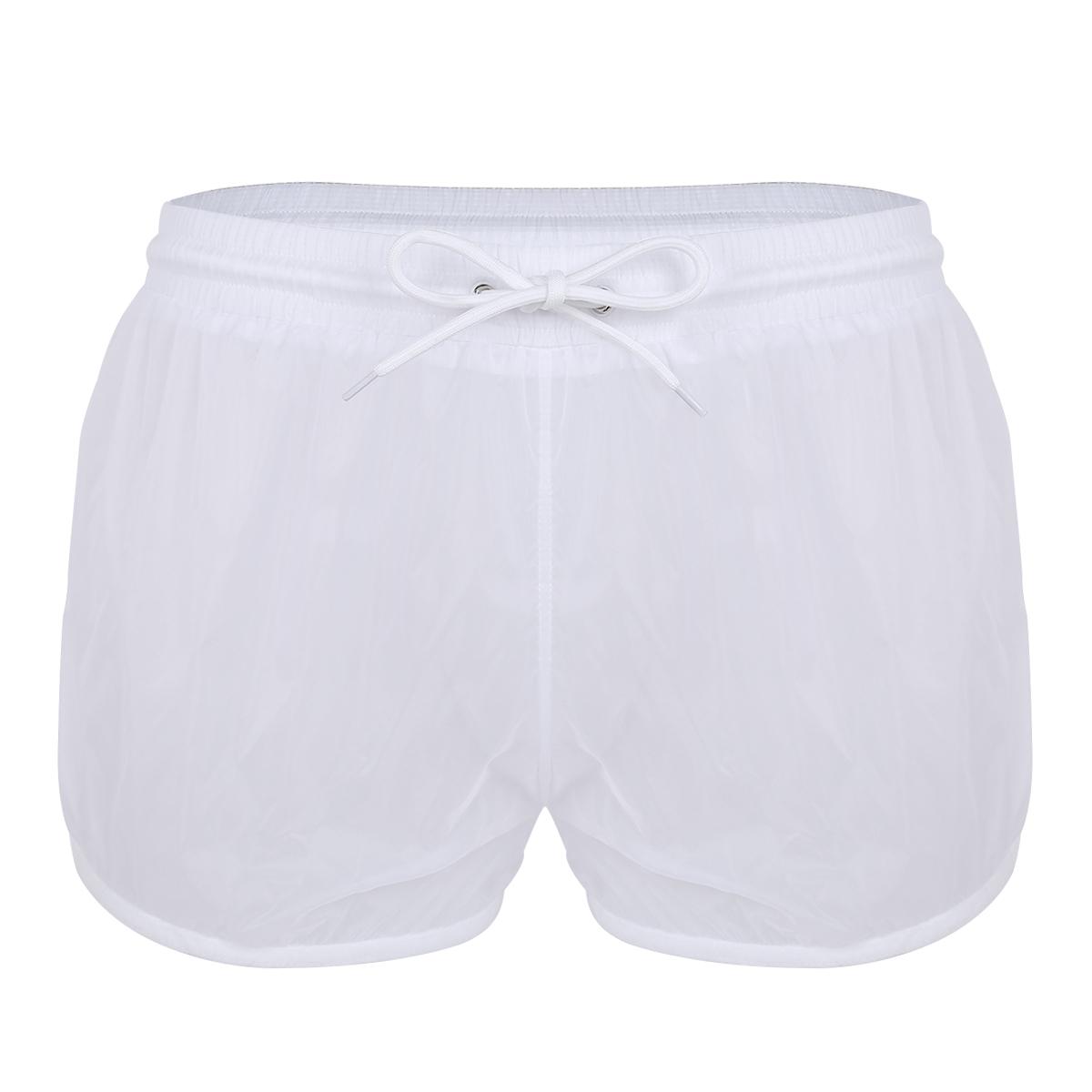 Durchsichtige elastische Badehose für Herren, Boardshorts, männliche Unterwäsche XXL weiß von Joom DACH