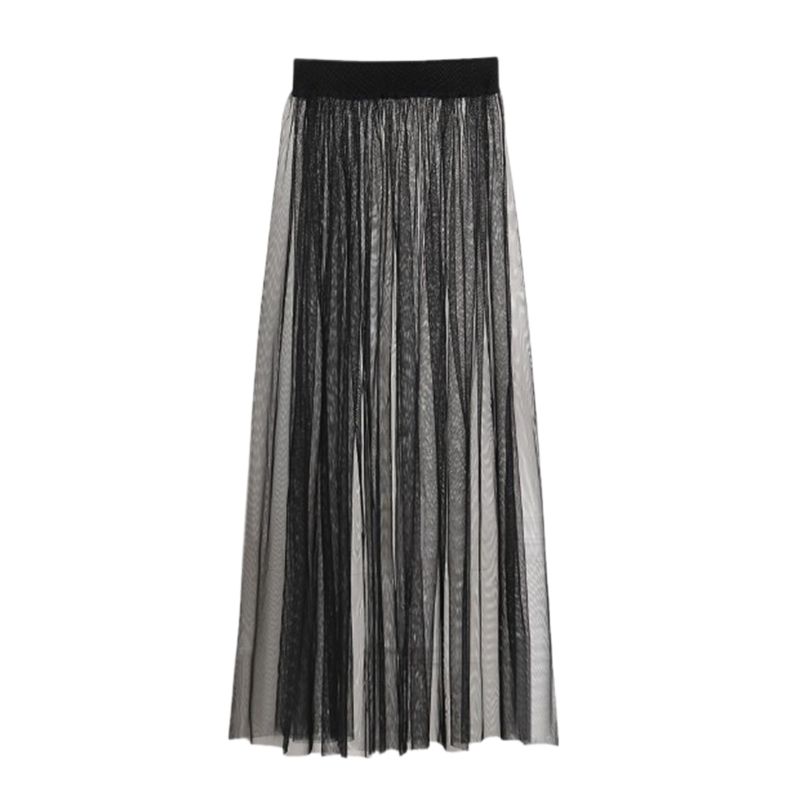 Durchsichtiger Netzrock, einlagiger langer Rock für Damen, Q271, Schwarz, Einheitsgröße One Size Durchsichtiger Netzrock, einlagiger langer Rock für Damen, Q271, Schwarz, Einheitsgröße One Size von Joom DACH