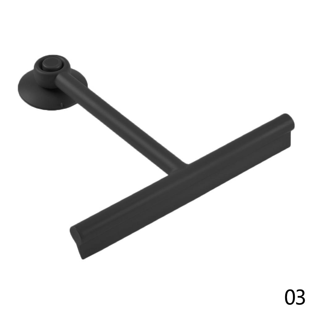 Duschabzieher, Glaswischer, Schaber, Duschabzieher, Reiniger mit Silikonhalter, Badezimmerspiegel, Wischer, Schaber, Glasreinigung schwarz von Joom DACH