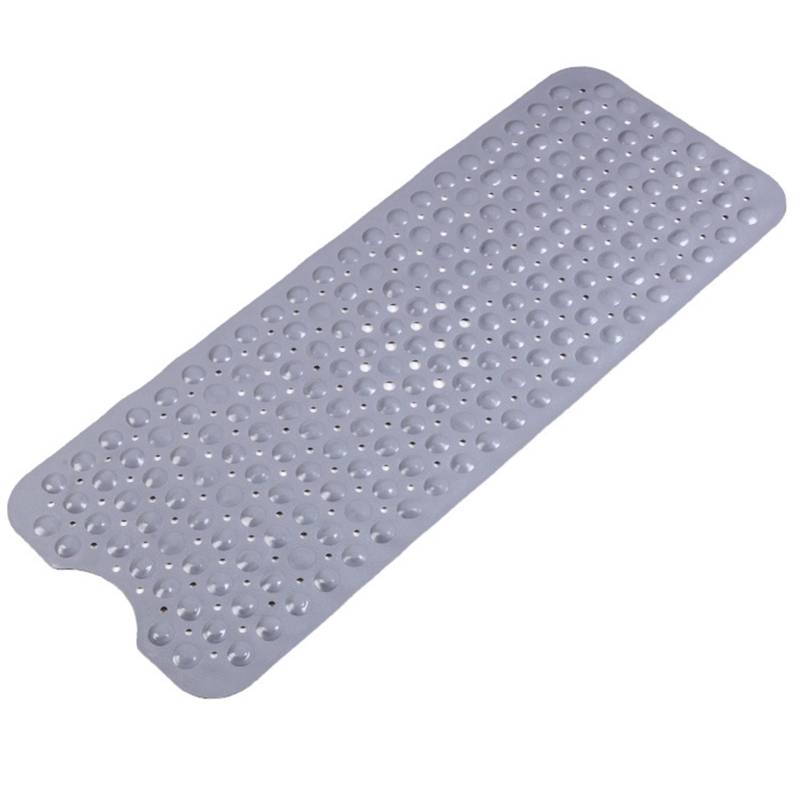Duschmatte fürs Badezimmer, 40 x 100 cm, rutschfeste Duschmatten aus PVC mit langen Streifen und Saugnäpfen für zu Hause grau von Joom DACH