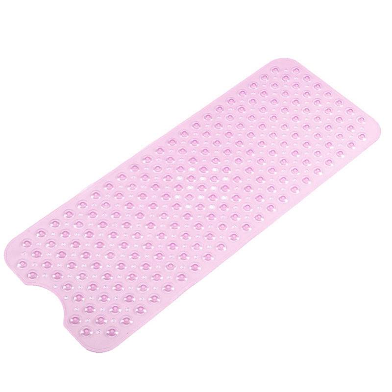 Duschmatte fürs Badezimmer, 40 x 100 cm, rutschfeste Duschmatten aus PVC mit langen Streifen und Saugnäpfen für zu Hause rosa von Joom DACH