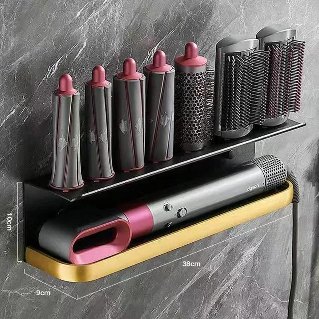 Dyson Haar Lockenstab Multifunktionaler Organizer Föhnregal Haarstyler Halter Wandhängendes No-Punch Regal Badezimmerzubehör von Joom DACH