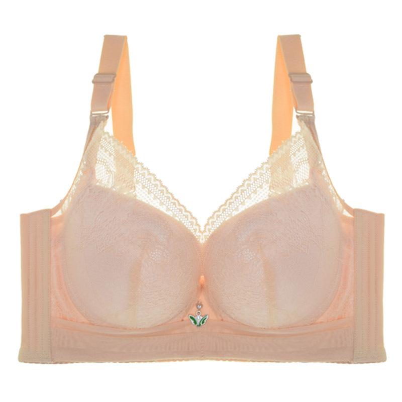 E Cup Big Size BH für Frauen Sexy Spitze Gather Verstellbare Bralette Sex Unterwäsche Push Up Weiß Sinnliche Dessous 48/110D beige von Joom DACH