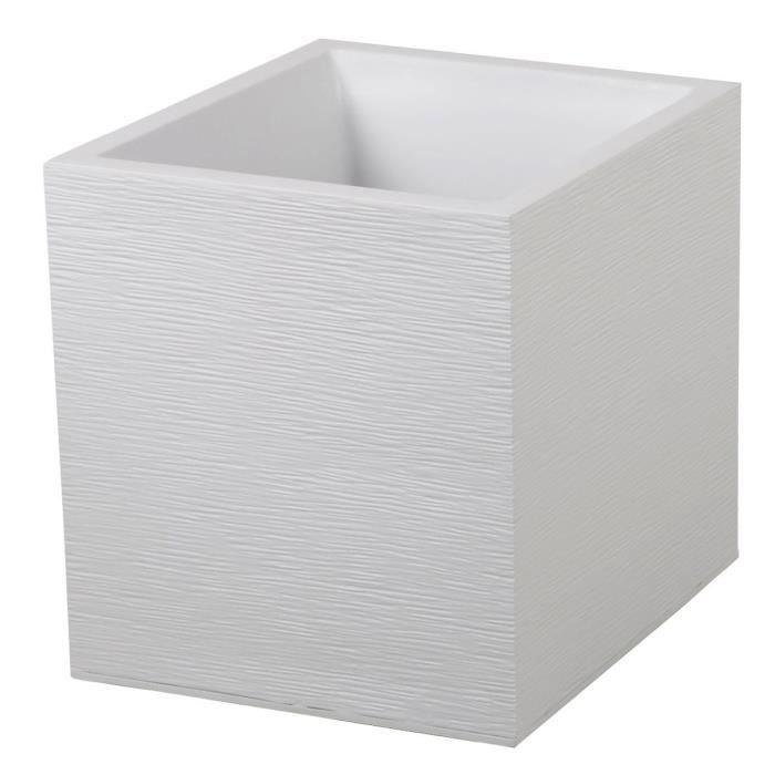 EDA Graphit quadratischer Topf – 39 x 39 x 43 cm – Fassungsvermögen 31 l – weiß gekalkt von Joom DACH