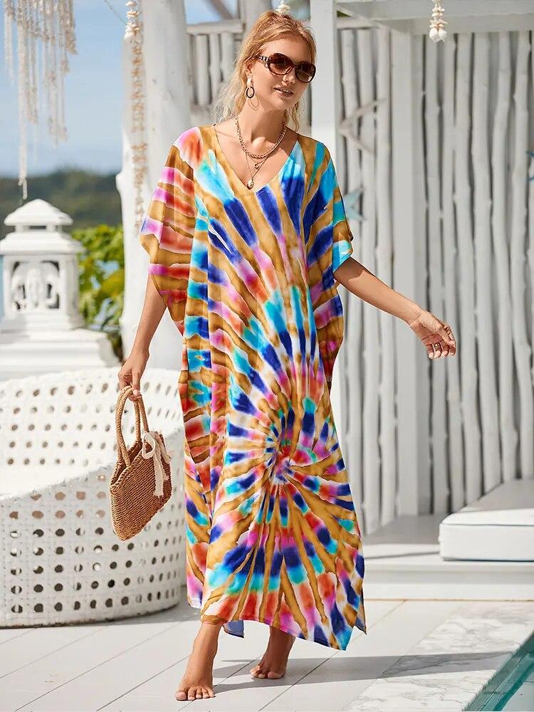 EDOLYNSA 2024 Sommer-Strandkleid-Abdeckungen für Damen, Badeanzug-Abdeckung, Strandmode, Sarongs, Bademode, Kaftan One size gelb von Joom DACH