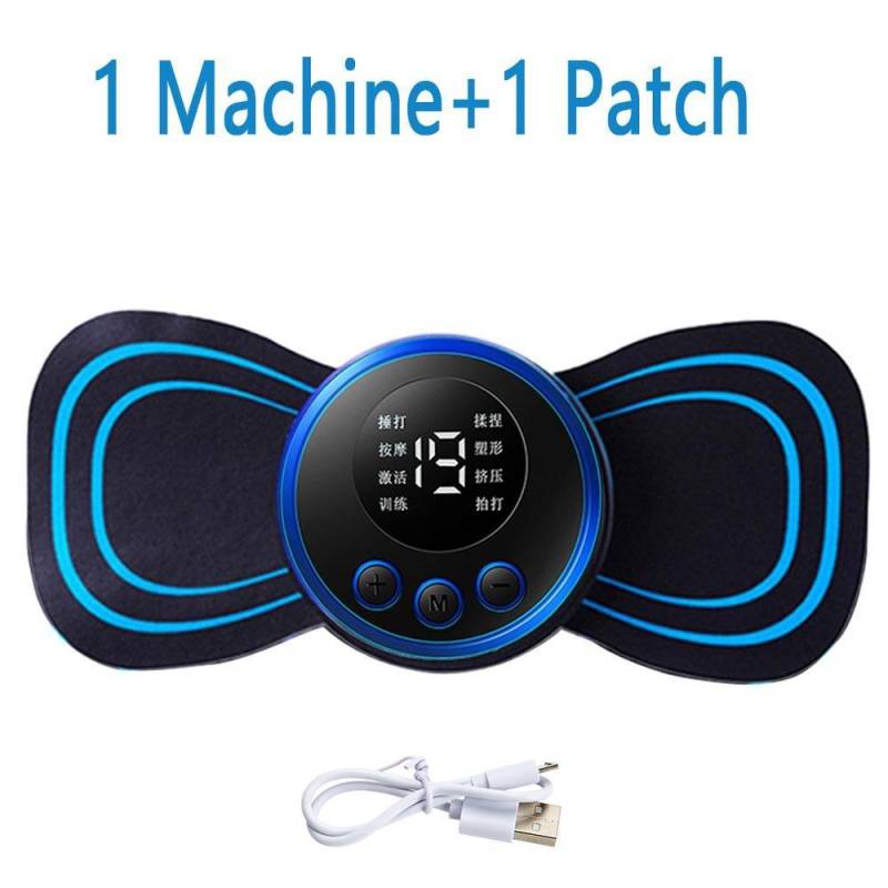 EMS Neck Massager Mini Zervikale Zurück Muscle Pain Relief Patch Massageador Stimulator Matte Tragbare Bein Körper Gesundheit Pflege Werkzeug Button style von Joom DACH