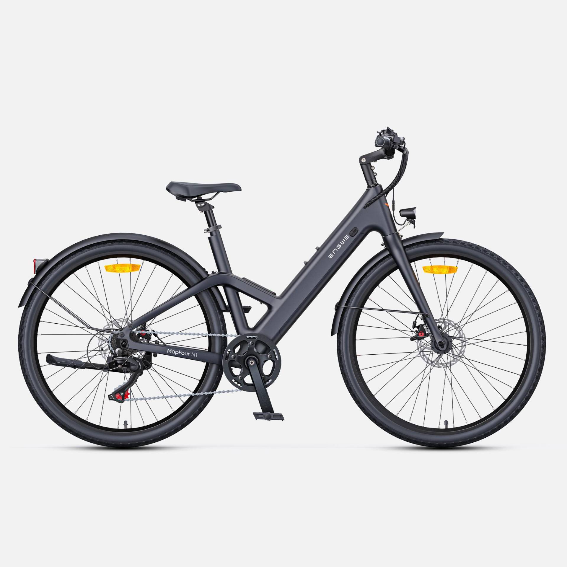 ENGWE N1 AIR ST 25 km/h 250 W 36 V 10 Ah Batterie Hydraulische Ölbremse Carbonfaserrahmen 7-Gang-Elektrofahrrad mit variabler Geschwindigkeit grau von Joom DACH