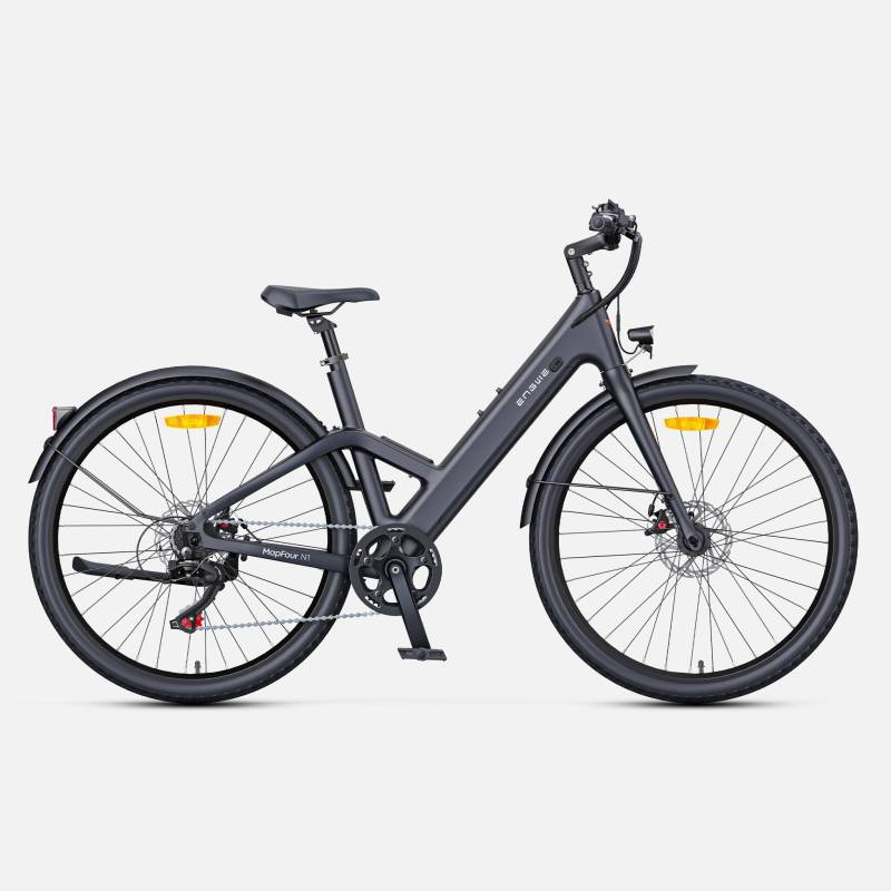 ENGWE N1 AIR ST 25 km/h 250 W 36 V 10 Ah Batterie Hydraulische Ölbremse Carbonfaserrahmen 7-Gang-Elektrofahrrad mit variabler Geschwindigkeit grau von Joom DACH