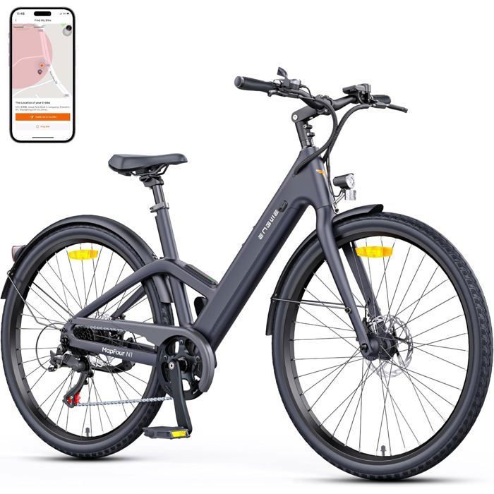 ENGWE N1 Air ST - Vélo électrique 28 - Cadre en fibre de carbone - Autonomie 100 km - Batterie 36V 10Ah - Freins hydrauliques - Gris grau von Joom DACH