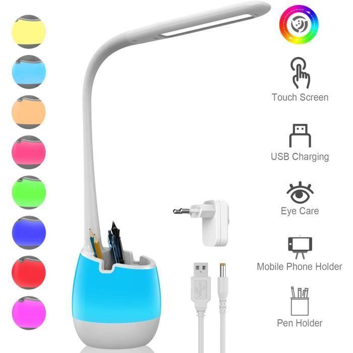 ERAY Tischlampe für Kinder mit Stifthalter-Wiederaufladbare Batterie mit 2000mAh-Buntes Nachtlicht 29 x 14,8 x 11,4 cm ERAY Tischlampe für Kinder mit Stifthalter-Wiederaufladbare Batterie mit 2000mAh-Buntes Nachtlicht 29 x 14,8 x 11,4 cm von Joom DACH