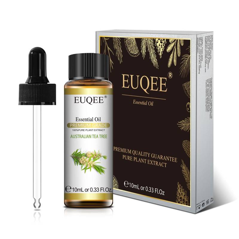 EUQEE 10 ml ätherische Öle mit Pipette, reine ätherische Öle für Diffusoren, Massage-Duftöl, Duftöl für die DIY-Herstellung von Seife und Kerzen Australian Tea Tree von Joom DACH
