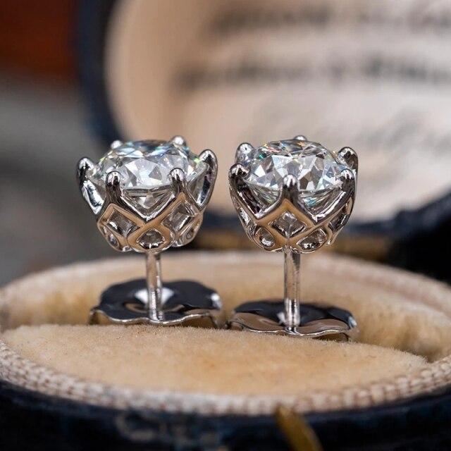 Echte 0,5-1 Karat Moissanit Ohrstecker für Damen 100% 925 Sterling Silber Funkelnde Hochzeit Top Qualität Ohrringe Schmuck von Joom DACH