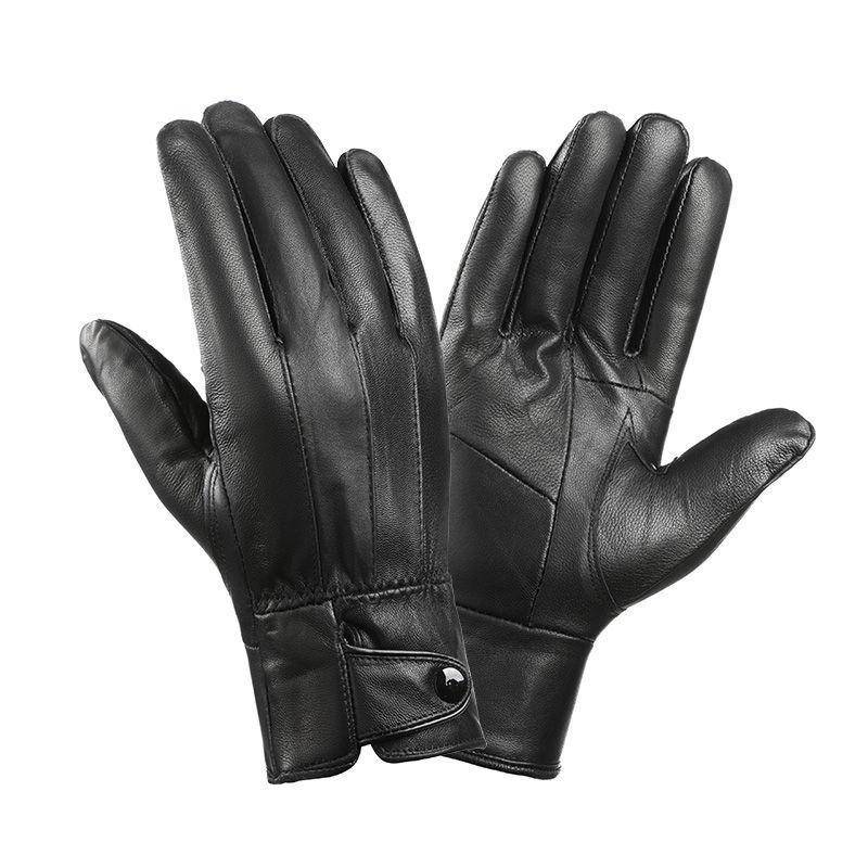 Echte Lederhandschuhe für Herren, Winter, plus Samtpolster, einlagige Schaffellhandschuhe, Frostschutz, warm, für Outdoor-Fahrten, Motorradfahren schwarz Echte Lederhandschuhe für Herren, Winter, plus Samtpolster, einlagige Schaffellhandschuhe, Frostschutz, warm, für Outdoor-Fahrten, Motorradfahren schwarz von Joom DACH