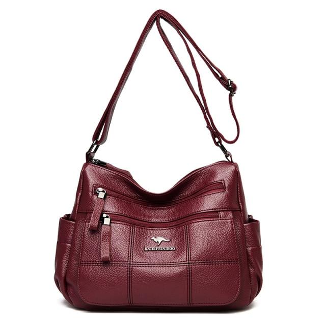Echte Marke Leder Sac Luxus Handtaschen Geldbörse Frauen Taschen Designer Schulter Umhängetasche Messenger Taschen Weibliche 2021 Wasserdichte Tasche bordeaux von Joom DACH