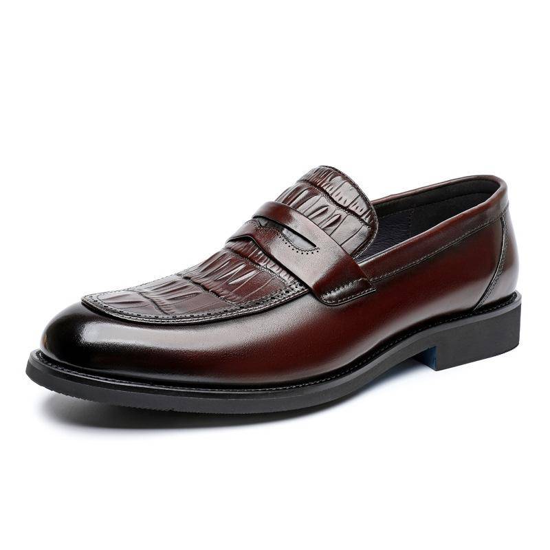 Echtes Herrenschuh Obermaterial Rindsleder Frühling und Herbst Neu Formelle Kleidung Hochzeit Bräutigamschuhe High-End Herren Business Casual Lederschuhe 44 von Joom DACH
