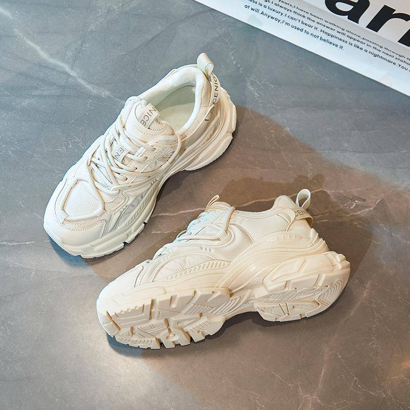 Echtes Leder Daddy Schuhe Damen Frühling Neu Allround Plus Samt Freizeit Sportschuhe 38 von Joom DACH