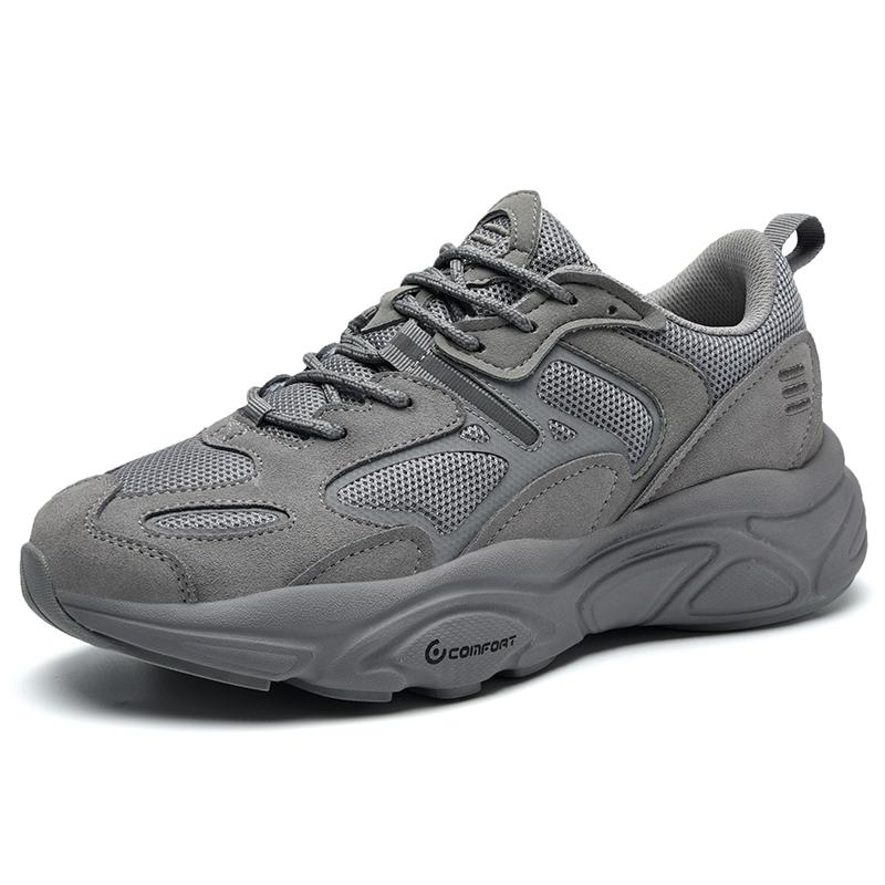 Echtes Leder Damen Plateau Sportschuhe Herren Mesh Laufschuhe Outdoor Jogging Walking Schuhe Frühling Atmungsaktive Sneaker Herren 45 von Joom DACH