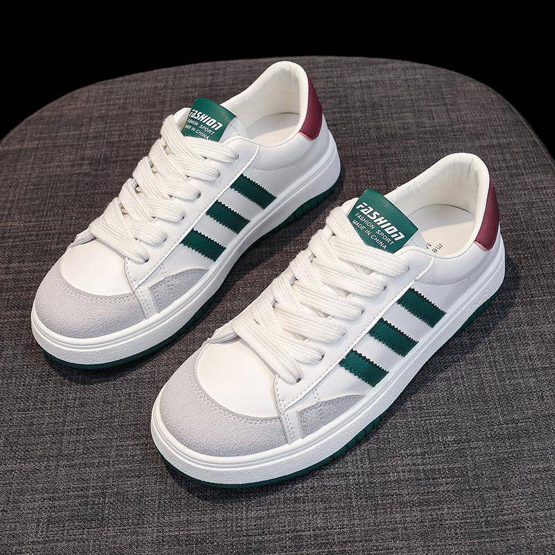 Echtes Leder Deutsche Trainingsschuhe Damen Weiße Schuhe Sommer Neu Atmungsaktiv Dünne Board Schuhe Flache Freizeitsneaker Damen 40 von Joom DACH