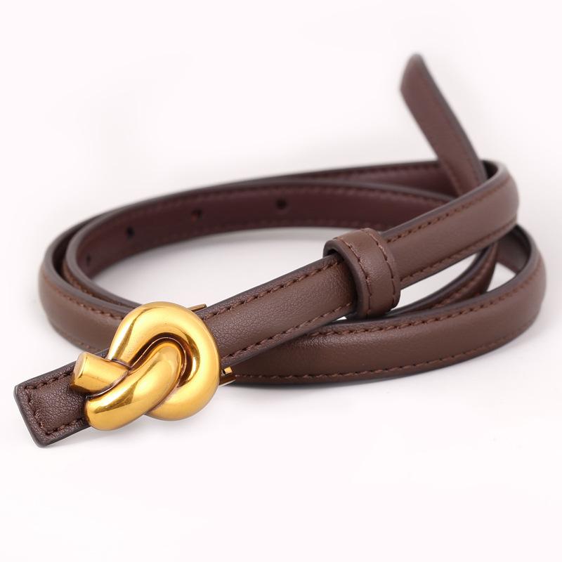 Echtes Leder Frauen Mode Gürtel Knoten Schnalle Bund Kummerbund Für Kleid Jeans 100cm von Joom DACH