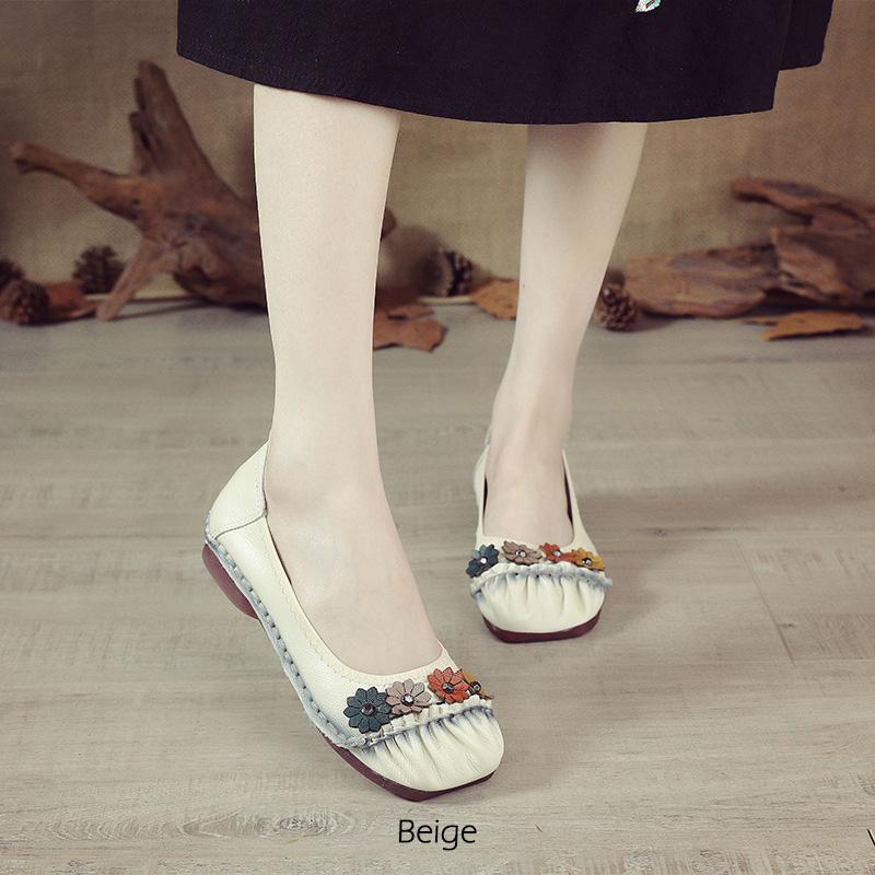 Echtes Leder Frauen Schuhe Casual Luxus Marke Damen Loafer Mokassins Weiche Atmungsaktive Slip auf Weibliche Boot Schuhe Plus Größe 38 von Joom DACH