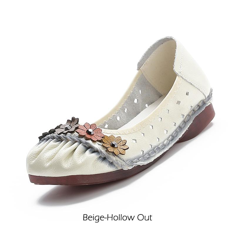 Echtes Leder Frauen Schuhe Casual Luxus Marke Damen Loafer Mokassins Weiche Atmungsaktive Slip auf Weibliche Boot Schuhe Plus Größe 40 von Joom DACH