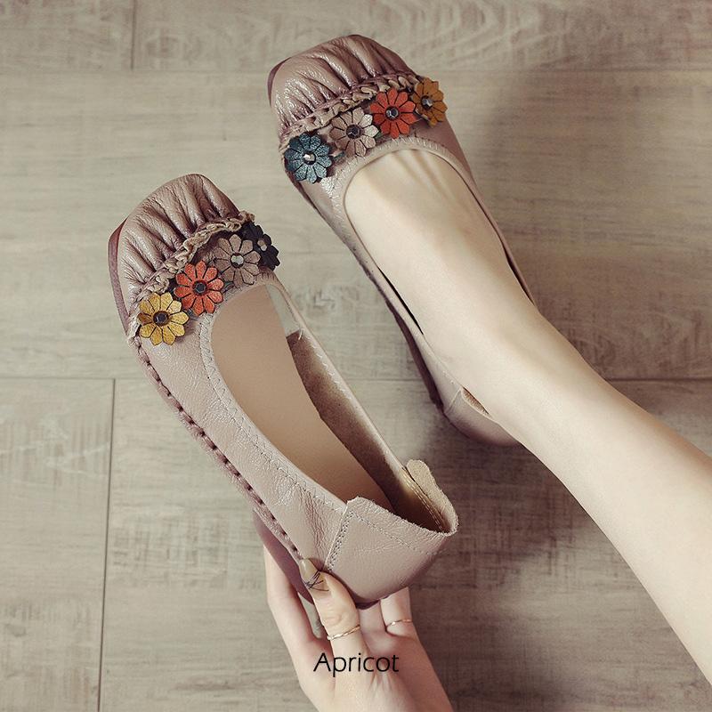 Echtes Leder Frauen Schuhe Casual Luxus Marke Damen Loafer Mokassins Weiche Atmungsaktive Slip auf Weibliche Boot Schuhe Plus Größe 41 von Joom DACH