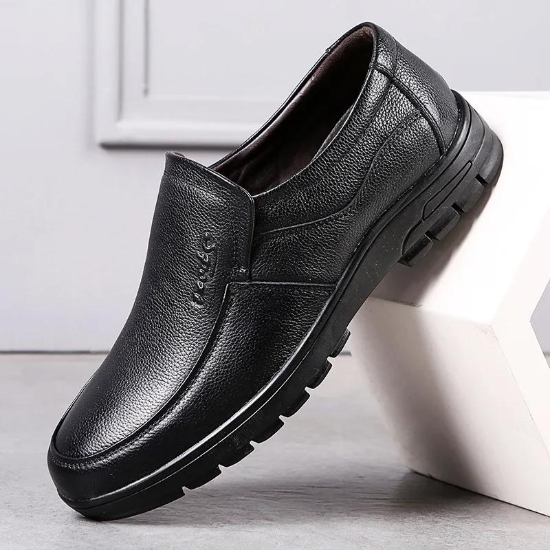 Echtes Leder Herren Freizeitschuhe Luxus Britische Business Herren Schuhe Mode Runde Zehen Schnürung Herbst Winter Alte Herrenschuhe 43 von Joom DACH