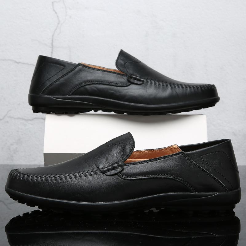 Echtes Leder Herren Freizeitschuhe Luxusmarke Formelle Herren Slipper Mokassins Italienisch Atmungsaktiv Slipper Herren Bootsschuhe Größe 37-47 37 von Joom DACH