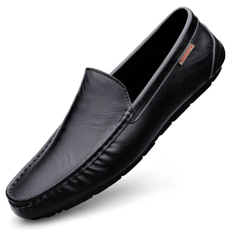 Echtes Leder Herren Freizeitschuhe Luxusmarke Herren Slipper Leicht Atmungsaktiv Slip-on Italienische Fahrschuhe Mokassins 47 von Joom DACH