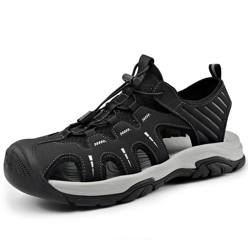 Echtes Leder Herren Sandalen Sommer Männer Strand Sandalen Outdoor Sandalen für Männer 42 schwarz Echtes Leder Herren Sandalen Sommer Männer Strand Sandalen Outdoor Sandalen für Männer 42 schwarz von Joom DACH